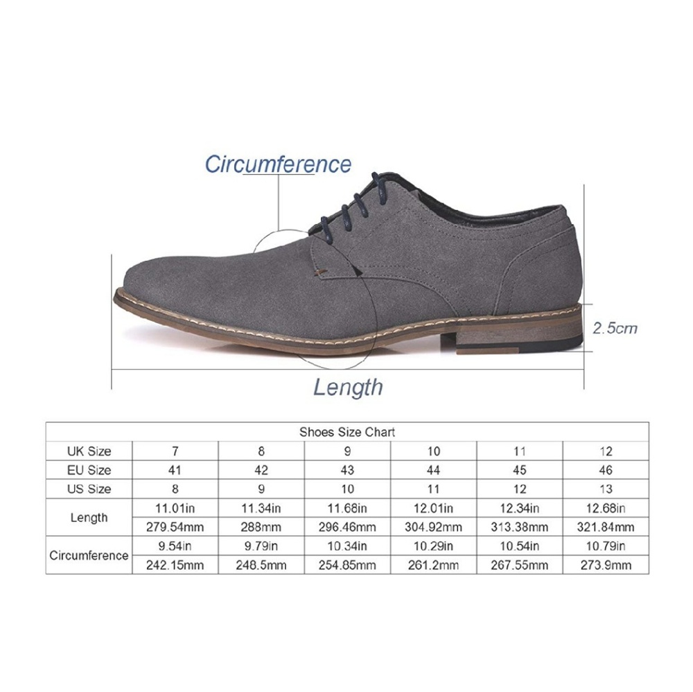 Men's Suede Oxford Dress Shoes Lace Up - Picture 2 of 6